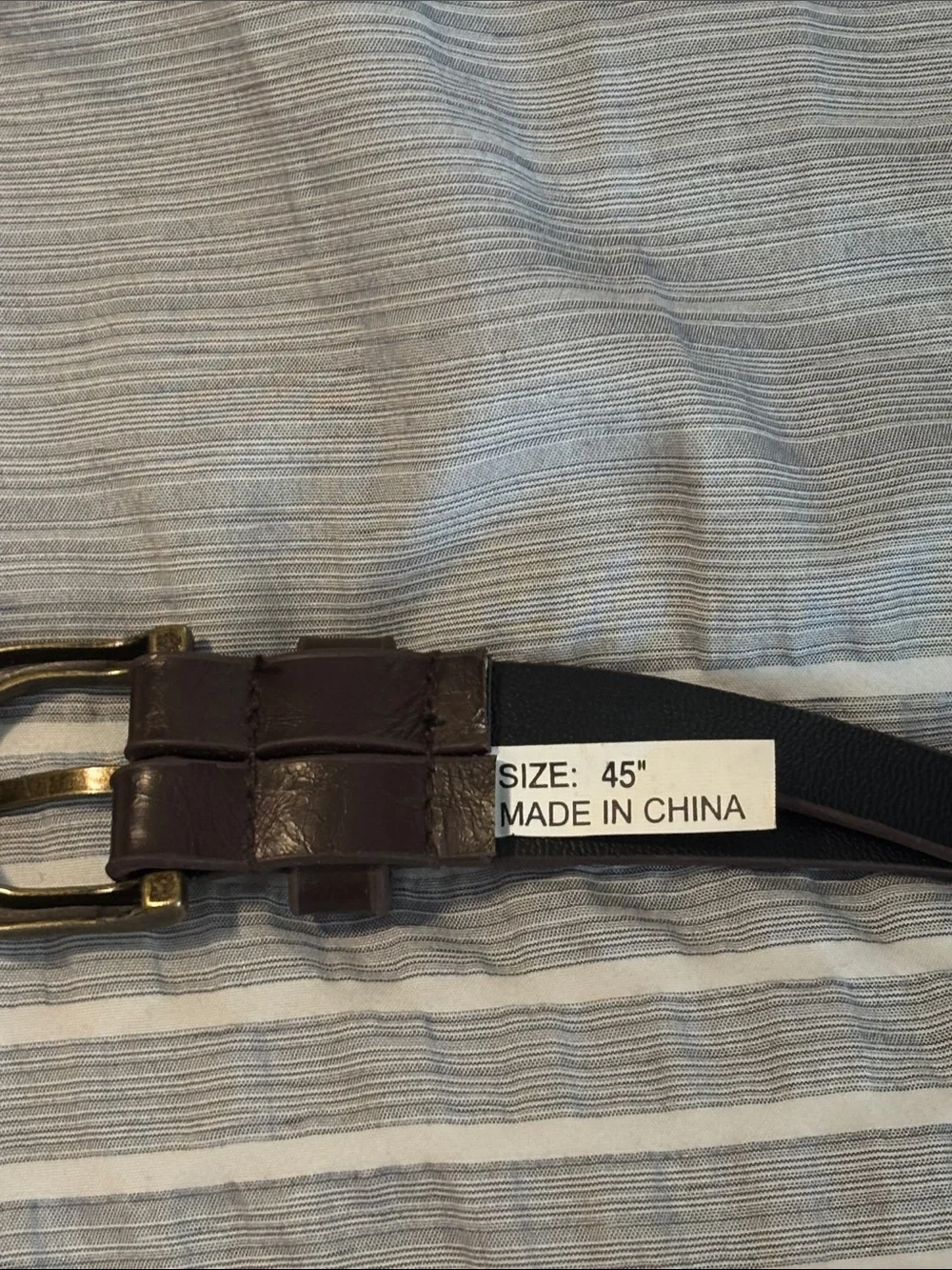 Brown Leather woMen's Belt with Brass Buckle